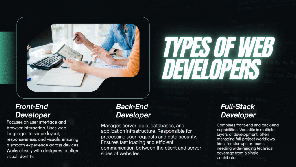 Types of web developer