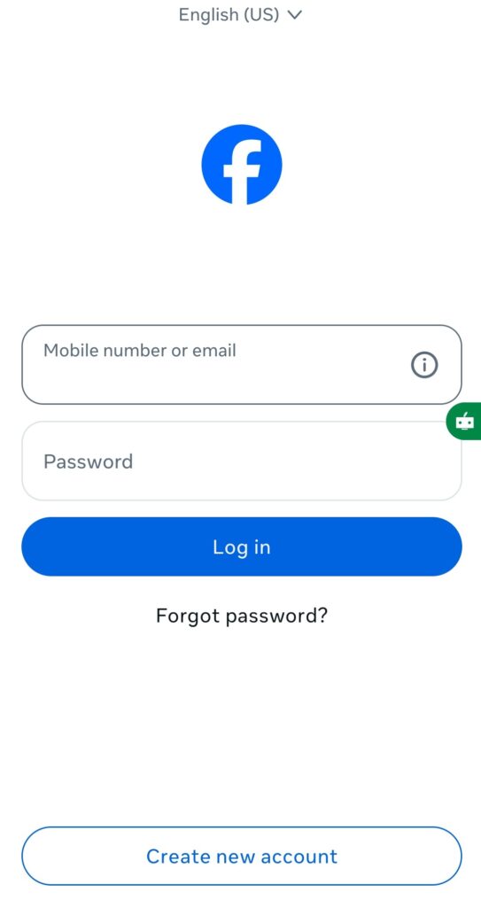 Login in facebook