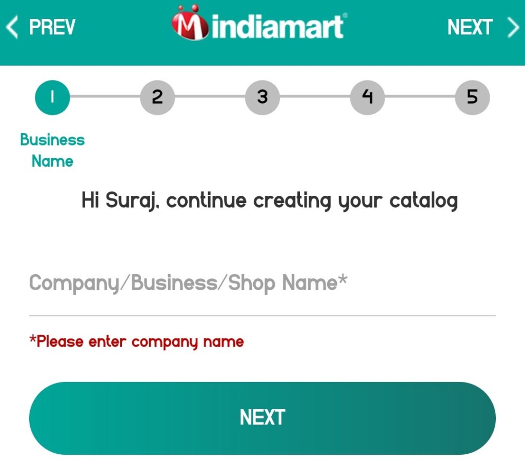 Enter Your Business name